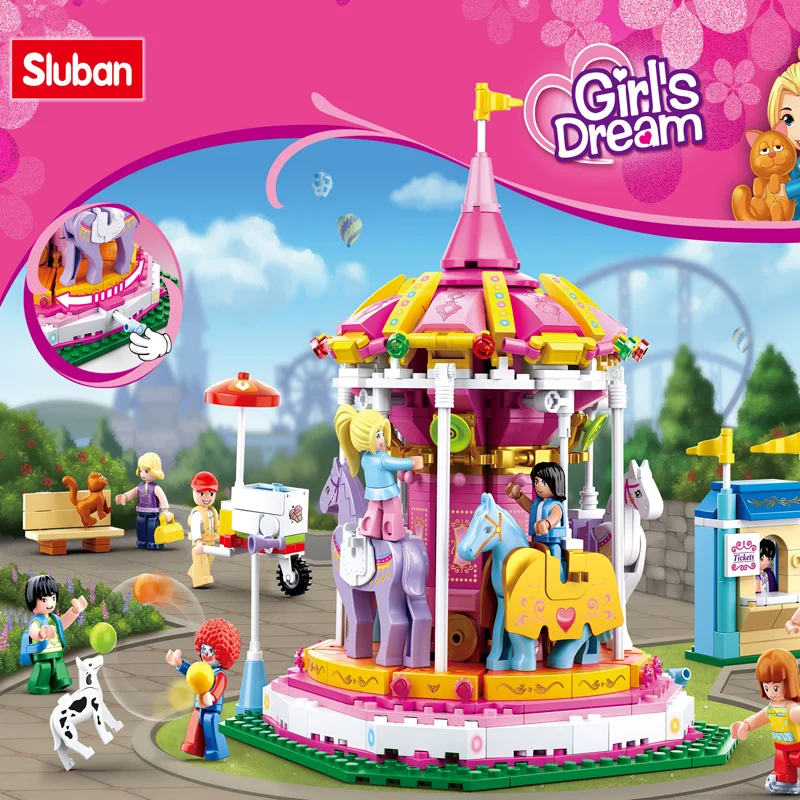 Sluban Building Block Toys Girls Dream Pink Playground B0725 Merry-Go-Round 762PCS Bricks Compatbile With Leading Brands
Sluban Building Block Toys Girls Dream Pink Playground B0725 Merry-Go-Round 762PCS Bricks Compatbile With Leading Brands