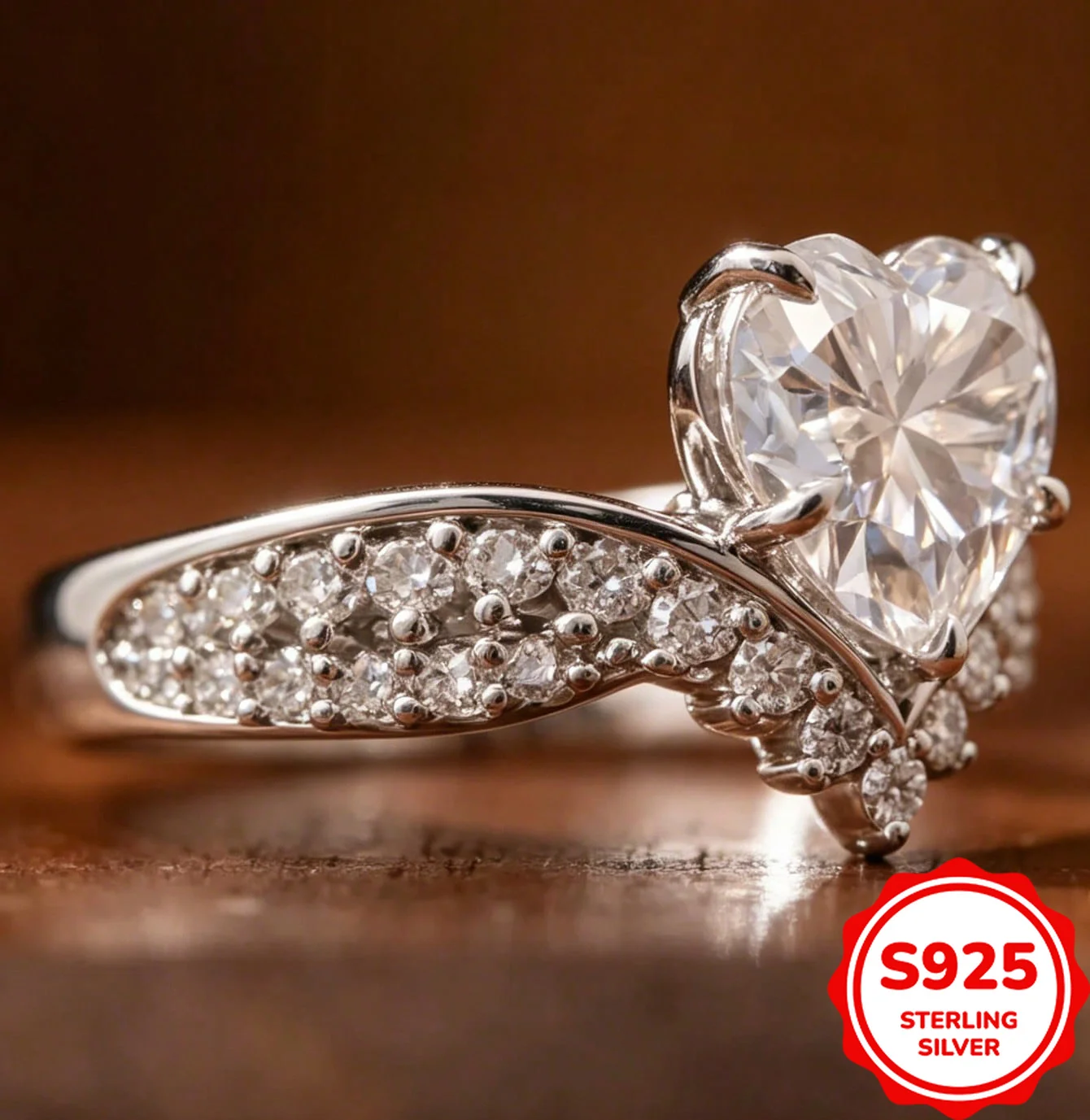 French Luxury and Elegant Authentic S925 Silver V-shaped Heart-shaped Zircon Women's Engagement Ring
French Luxury and Elegant Authentic S925 Silver V-shaped Heart-shaped Zircon Women's Engagement Ring