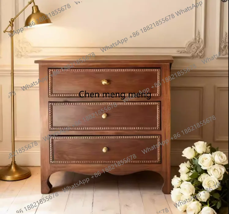 French vintage solid wood bedside table, bedroom small apartment, American home storage cabinet
French vintage solid wood bedside table, bedroom small apartment, American home storage cabinet