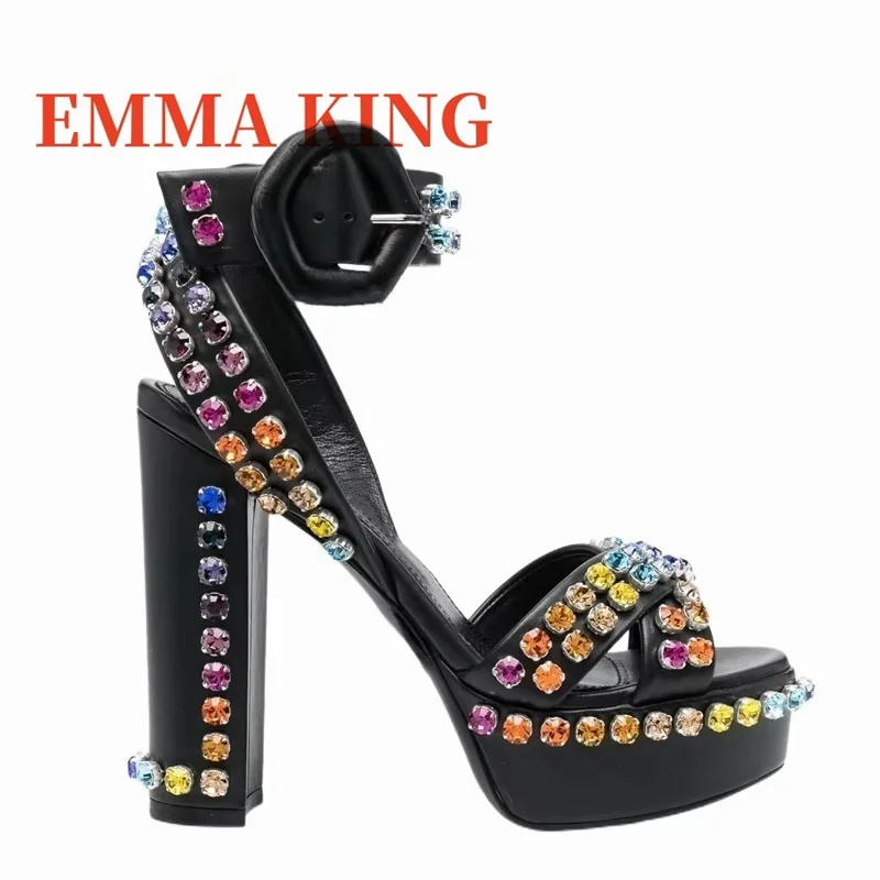 Women Sandals 2025 New Platform Crystal Sandals Summer Rhinestone Shoes Women Chunky Heels Sandalias Mujer Luxury Party Sandals
Women Sandals 2025 New Platform Crystal Sandals Summer Rhinestone Shoes Women Chunky Heels Sandalias Mujer Luxury Party Sandals