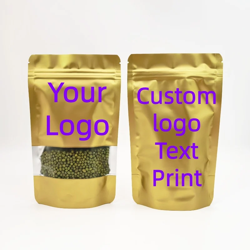 100pcs Stand up Matte Champagne Gold Aluminum Foil Window Zip Lock Bag Resealable Coffee Cereals Spice Tea Seeds Sealing Pouches
100pcs Stand up Matte Champagne Gold Aluminum Foil Window Zip Lock Bag Resealable Coffee Cereals Spice Tea Seeds Sealing Pouches
