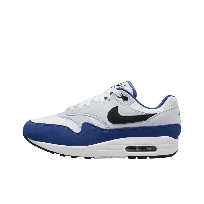 Nike Air Max 1 "Deep Royal Blue" Амортизирующие и нескользящие, с низким верхом, повседневная обувь для жизни, мужские, белые и синие
Nike Air Max 1 "Deep Royal Blue" Амортизирующие и нескользящие, с низким верхом, повседневная обувь для жизни, мужские, белые и синие