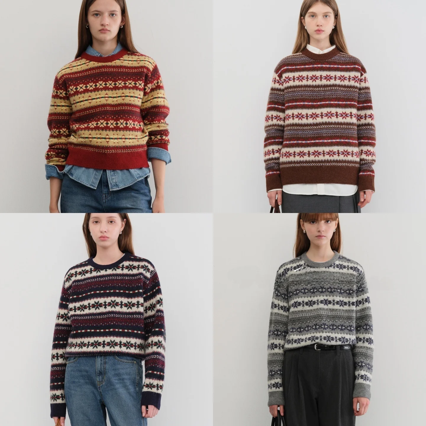 Commuter Wool Knit Sweater round Neck Color Block Women's Loose Fit Long Sleeve Geometric Pattern Knitted Top Versatile Wardr...
Commuter Wool Knit Sweater round Neck Color Block Women's Loose Fit Long Sleeve Geometric Pattern Knitted Top Versatile Wardr...