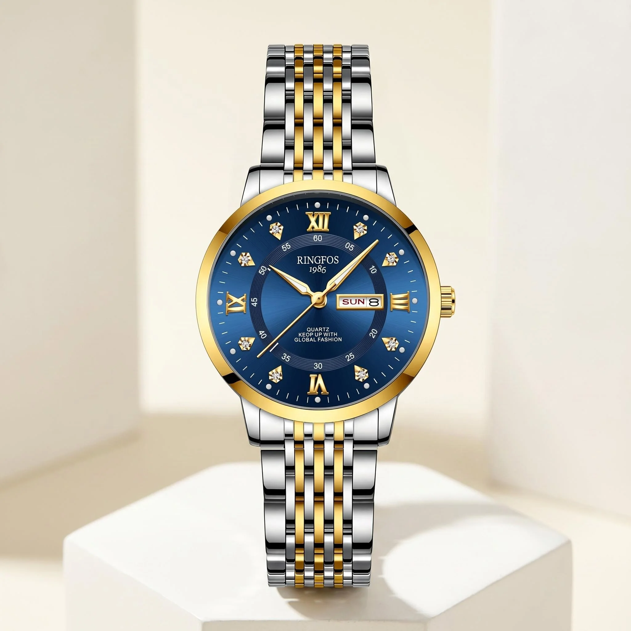 This blue quartz ladies' watch is stylish and minimalist, perfect for business travel, and makes an excellent gift.
This blue quartz ladies' watch is stylish and minimalist, perfect for business travel, and makes an excellent gift.
