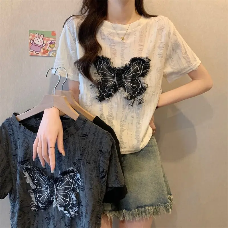 Fashion Trend Short Sleeve Women hollow out Ladies T Shirt y2k Top Girl korean Style Lady all-match casual loose Graphic T-Shirt
Fashion Trend Short Sleeve Women hollow out Ladies T Shirt y2k Top Girl korean Style Lady all-match casual loose Graphic T-Shirt