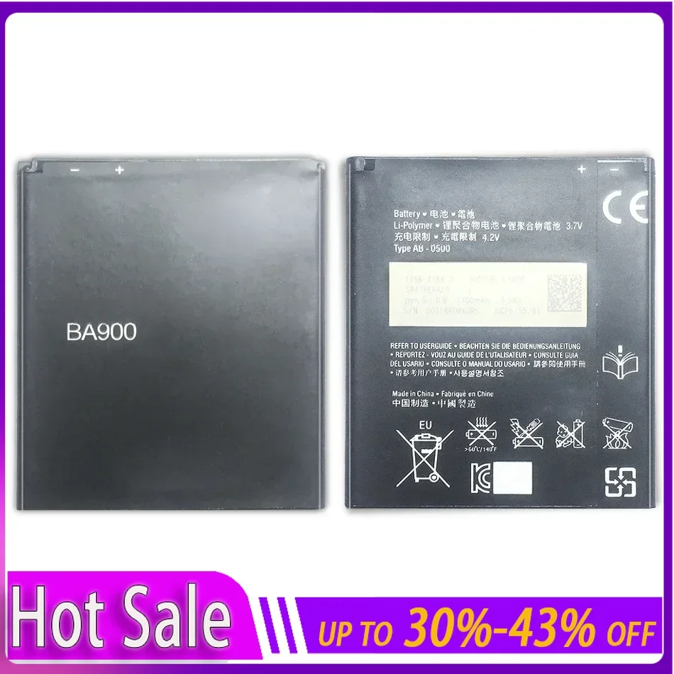 1700mAh Cell Phone Battery BA900 for Sony Xperia TX LT29i / J ST26i / L S36h / C2104 / C2105 AB-0500 Portable Batteries Warranty
1700mAh Cell Phone Battery BA900 for Sony Xperia TX LT29i / J ST26i / L S36h / C2104 / C2105 AB-0500 Portable Batteries Warranty