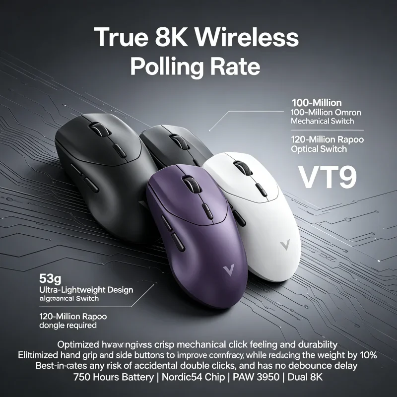 53g Ultra Lightweight Gaming Mouse 750Hr Battery Life Portable Rapoo VT9 MAX GEN 2 True 8K Wireless Polling Rate
53g Ultra Lightweight Gaming Mouse 750Hr Battery Life Portable Rapoo VT9 MAX GEN 2 True 8K Wireless Polling Rate