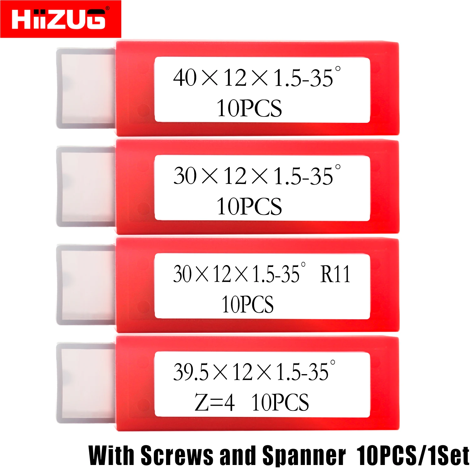 30mm/39.5mm/40mm Rectangle Carbide Inserts 10pcs/1 set with Screws, for Woodworking Flush Trim Router Bit
30mm/39.5mm/40mm Rectangle Carbide Inserts 10pcs/1 set with Screws, for Woodworking Flush Trim Router Bit