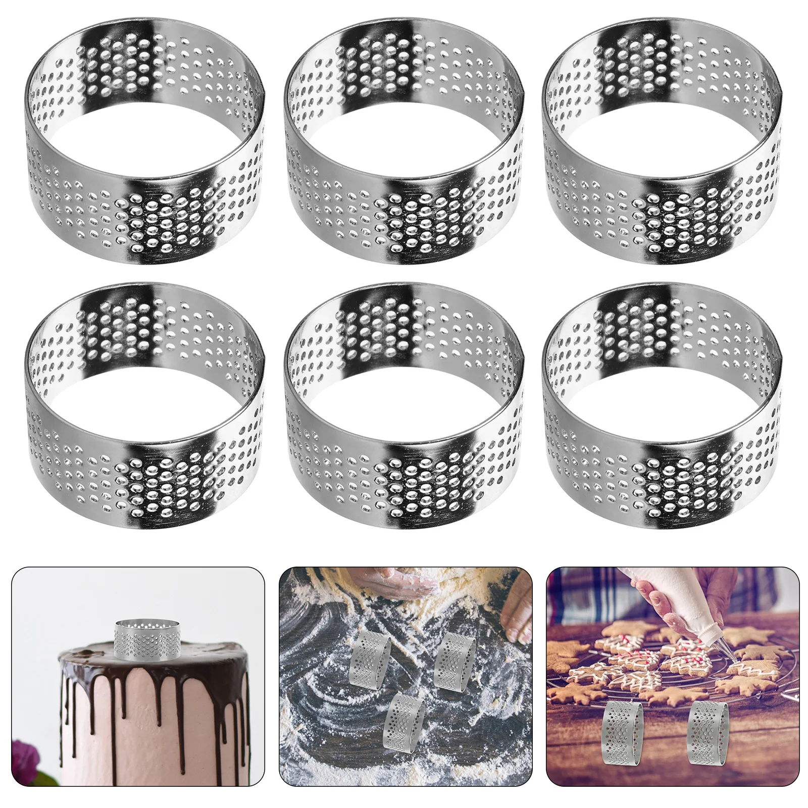 10Pcs Stainless Steel Tart Ring Perforated Round Non-Stick Mousse Cake Baking Tool Reusable Gadget Perforated Tart Ring
10Pcs Stainless Steel Tart Ring Perforated Round Non-Stick Mousse Cake Baking Tool Reusable Gadget Perforated Tart Ring