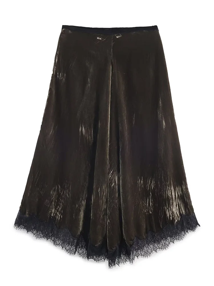 HH Women Fashion Velvet Lace Pleated Decoration Skirt Woman Autumn High Waist Side Zipper Casual Streetwear Long Midi Skirt
HH Women Fashion Velvet Lace Pleated Decoration Skirt Woman Autumn High Waist Side Zipper Casual Streetwear Long Midi Skirt