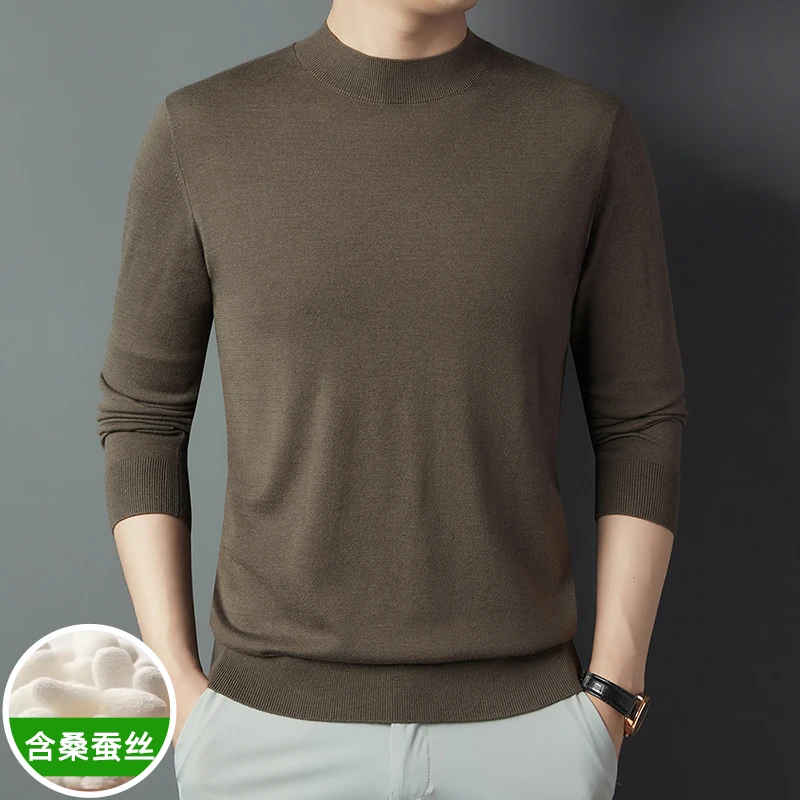 Men's Silk Wool Tees 2024 Autumn Casual Mock Neck Thin Jumper Long Sleeve Knitwear Male Pullover Soft Basic Knit Shirts
Men's Silk Wool Tees 2024 Autumn Casual Mock Neck Thin Jumper Long Sleeve Knitwear Male Pullover Soft Basic Knit Shirts