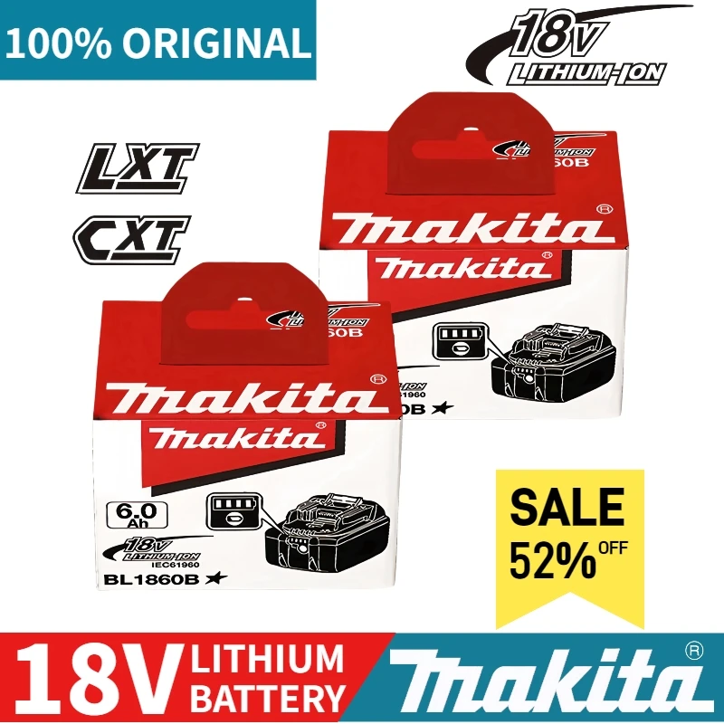 Original Makita battery with LED Rechargeable, 6.0Ah For Makita DDF487 DTW700 DTD173 DGA404 DJV182 18v Power Tool Battery
Original Makita battery with LED Rechargeable, 6.0Ah For Makita DDF487 DTW700 DTD173 DGA404 DJV182 18v Power Tool Battery