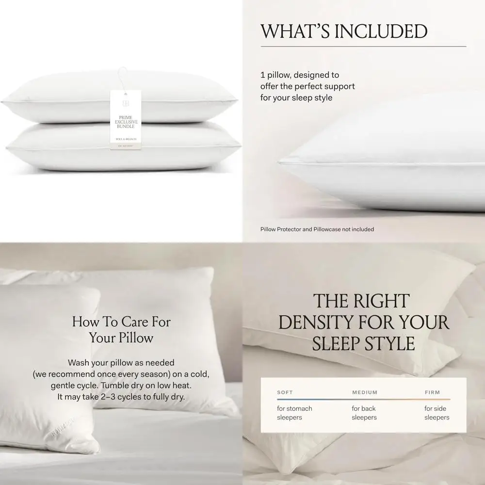 Luxury Hypoallergenic Primaloft Down Alternative Pillows - Medium, Standard Size, Cooling Shell, 2 Pack
Luxury Hypoallergenic Primaloft Down Alternative Pillows - Medium, Standard Size, Cooling Shell, 2 Pack