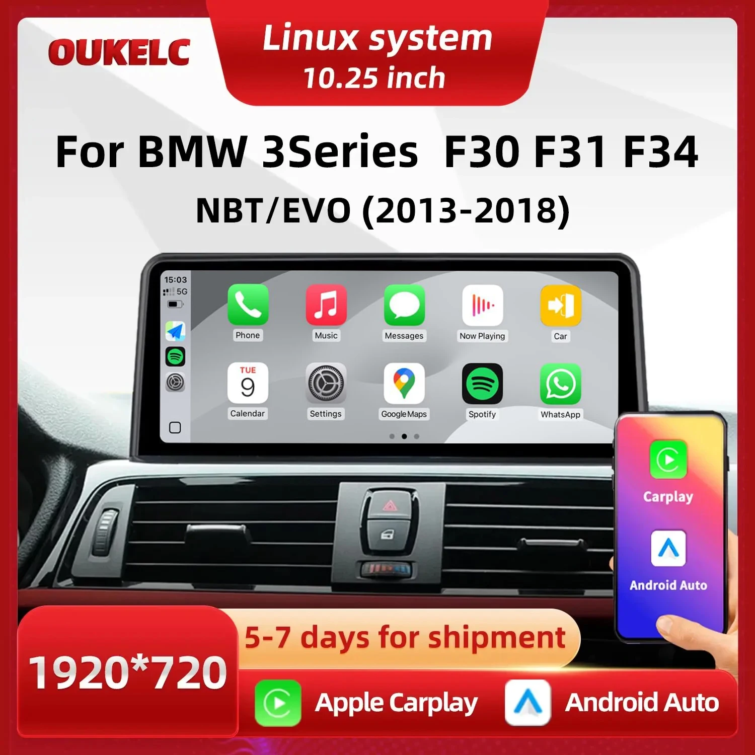 For BMW 3Series F30 F31 NBT Wireless Carplay Screen BT Navigation Radio Multimedia Video Player Car Play Navigation Linux System
For BMW 3Series F30 F31 NBT Wireless Carplay Screen BT Navigation Radio Multimedia Video Player Car Play Navigation Linux System
