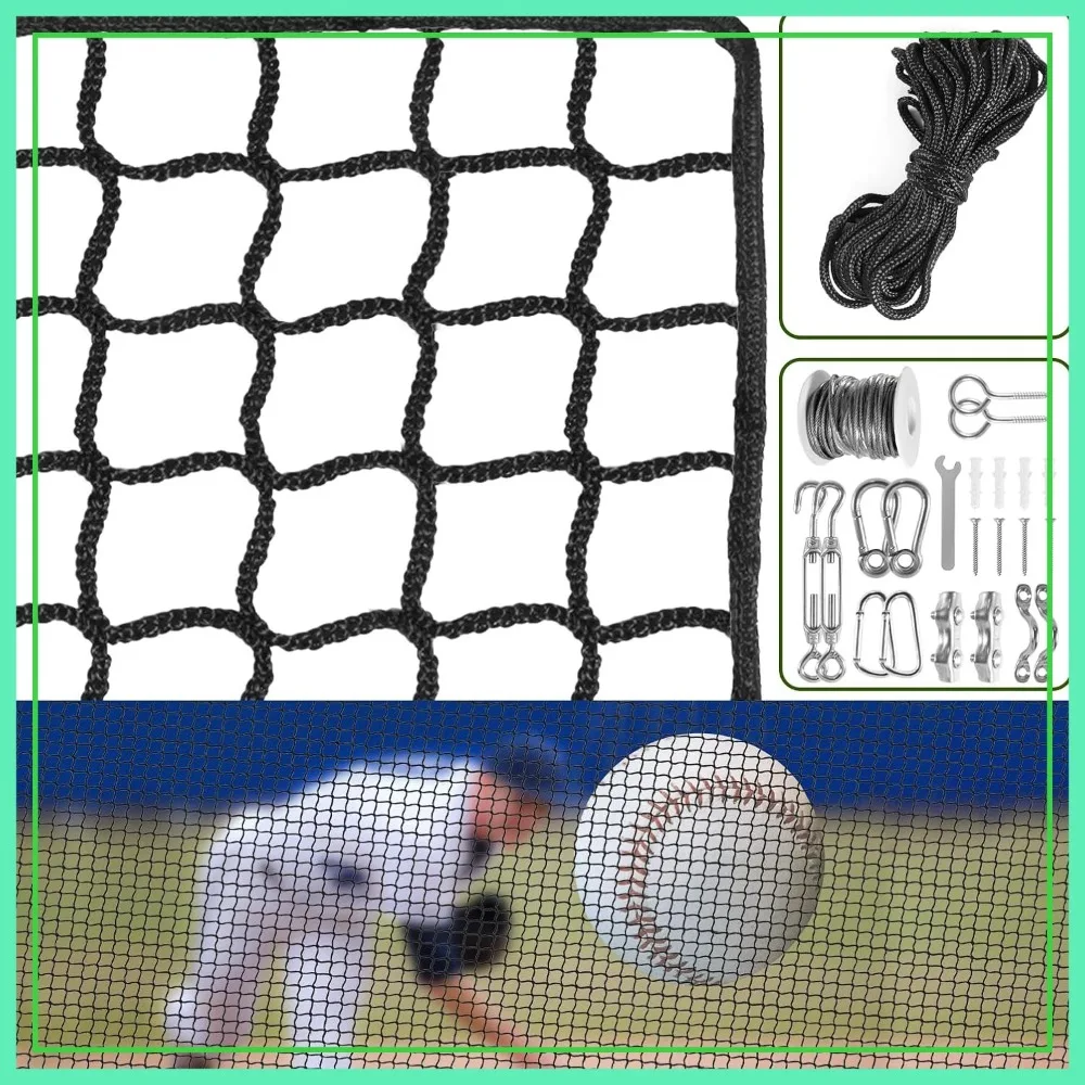 Heavy Duty Baseball Batting Cage Net with Rope & Hanging Kit, Multiple Sizes for Backyard Garage Indoor Outdoor Practice
Heavy Duty Baseball Batting Cage Net with Rope & Hanging Kit, Multiple Sizes for Backyard Garage Indoor Outdoor Practice