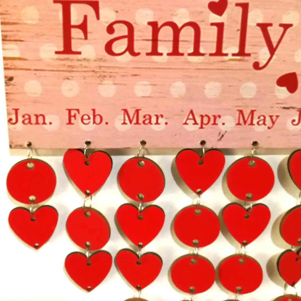 Family Friends Wooden Calendar Plaque Pink 1 Plaque 25 Round Discs 25 Heart Discs 50 Iron Loops Birthday Reminder Wall Decor
Family Friends Wooden Calendar Plaque Pink 1 Plaque 25 Round Discs 25 Heart Discs 50 Iron Loops Birthday Reminder Wall Decor