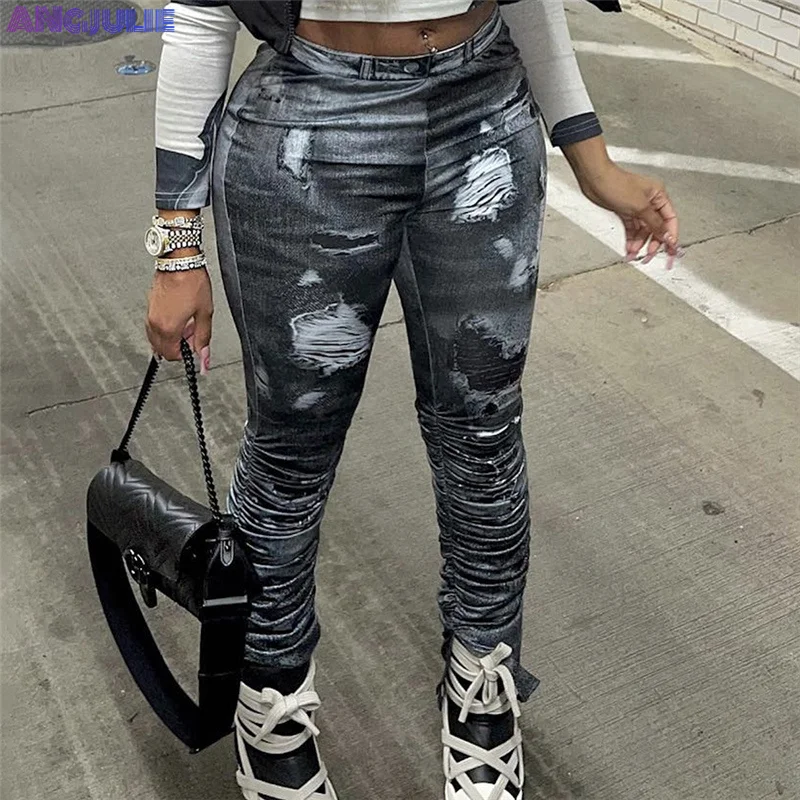 Angjulie Sexy Jeans Print Street Style Pants Women Casual Patchwork High Waist Skinny Side Split With Hole 2023 Female Trousers
Angjulie Sexy Jeans Print Street Style Pants Women Casual Patchwork High Waist Skinny Side Split With Hole 2023 Female Trousers