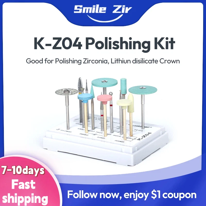 Dental Grinding Polisher Burs Dental Lab Zirconia Lithium Disilicate Glass Ceramic PMMA Crown Denture Polishing Finishing Kits
Dental Grinding Polisher Burs Dental Lab Zirconia Lithium Disilicate Glass Ceramic PMMA Crown Denture Polishing Finishing Kits