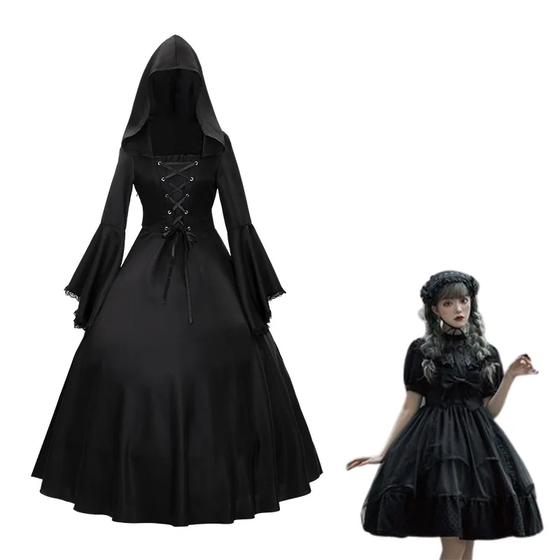 Medieval Lace Princess Cosplay Costumes Medieval Flare Sleeve Halloween Party Retro Square Collar Gothic Dresses
Medieval Lace Princess Cosplay Costumes Medieval Flare Sleeve Halloween Party Retro Square Collar Gothic Dresses