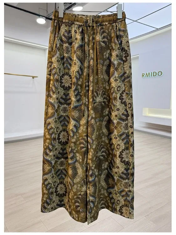 Retro Print Linen Casual Pants High Waist Wide Leg Elastic Waist Cool Feeling Long Summer Trousers for plus Size Women
Retro Print Linen Casual Pants High Waist Wide Leg Elastic Waist Cool Feeling Long Summer Trousers for plus Size Women