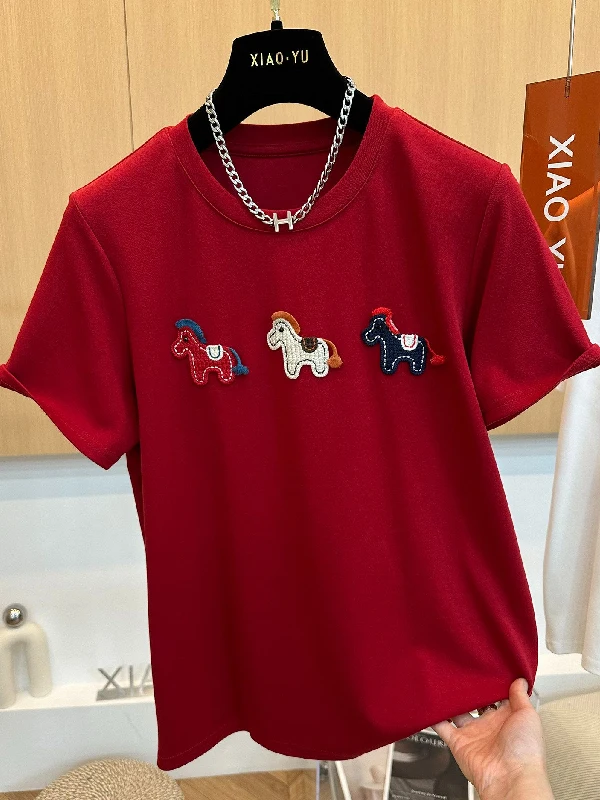 plus Size Women's T-Shirt round Neck Short Sleeve Embroidered German Velvet Casual Spring Fashion Basic Top for plus Size
plus Size Women's T-Shirt round Neck Short Sleeve Embroidered German Velvet Casual Spring Fashion Basic Top for plus Size