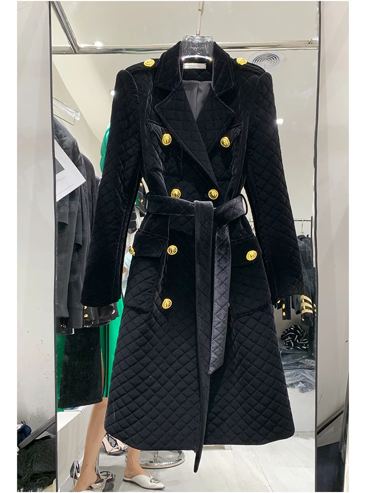 HIGH STREET Newest Fashion 2024 Designer Overcoat Women's Double Breasted Plaid Belted Velvet Long Coat
HIGH STREET Newest Fashion 2024 Designer Overcoat Women's Double Breasted Plaid Belted Velvet Long Coat