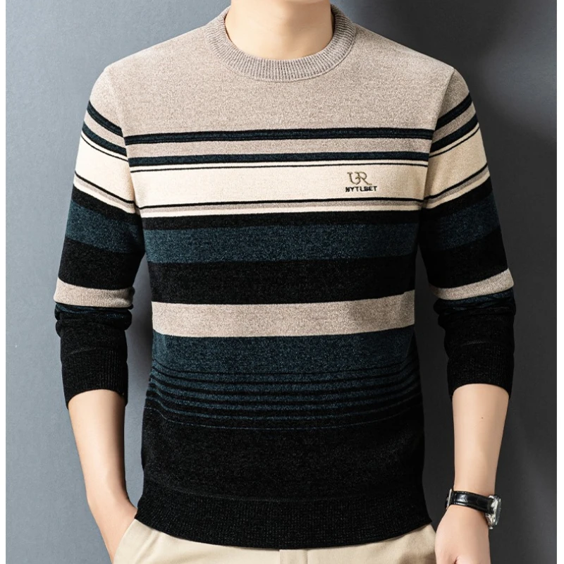 Мужской утолщенный и флокированный свитер, круглый вырез, синель, зимнее теплое, среднего возраста, трикотажная, шерстяная рубашка, мужская одежда
Мужской утолщенный и флокированный свитер, круглый вырез, синель, зимнее теплое, среднего возраста, трикотажная, шерстяная рубашка, мужская одежда