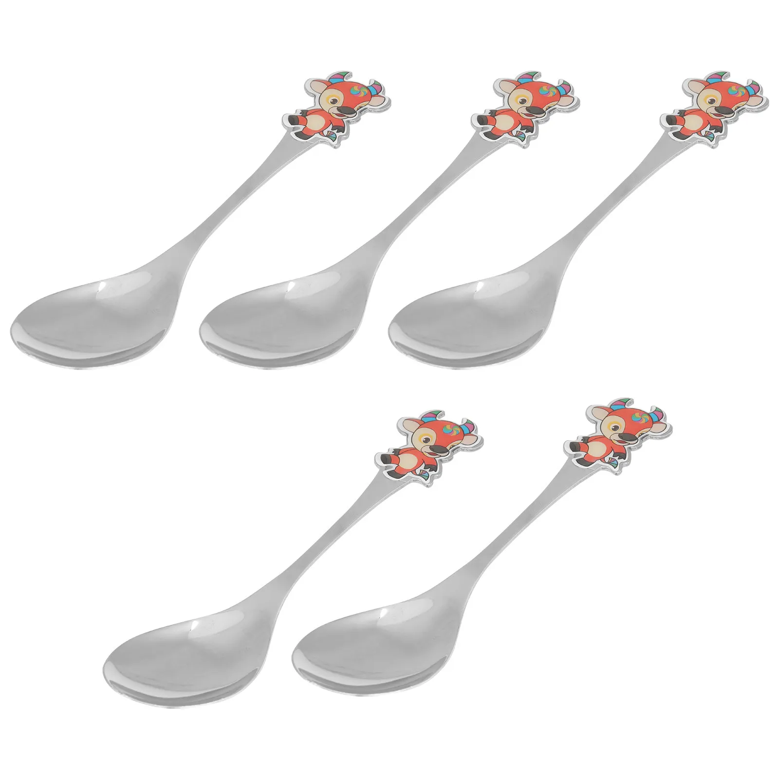 5Pcs Stainless Steel Spoon for Baby Cartoon Pattern Children Tableware Animal Year Design Fine Polished Edge Dishwasher Safe
5Pcs Stainless Steel Spoon for Baby Cartoon Pattern Children Tableware Animal Year Design Fine Polished Edge Dishwasher Safe