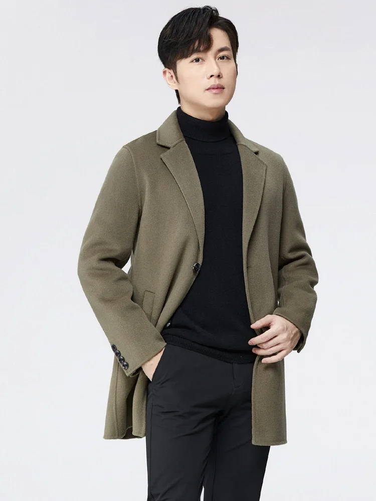 Осенне-зимнее двустороннее кашемировое пальто, мужская зеленая шерстяная куртка средней длины, внесезонный элитный костюм, деловой плащ, верхняя одежда
Осенне-зимнее двустороннее кашемировое пальто, мужская зеленая шерстяная куртка средней длины, внесезонный элитный костюм, деловой плащ, верхняя одежда