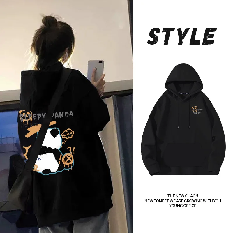 Black Panda Hoodie Pure Cotton Hoodie Women Spring And Autumn 2024 New Loose Oversize Autumn And Winter Fleece Pullover Top Coat
Black Panda Hoodie Pure Cotton Hoodie Women Spring And Autumn 2024 New Loose Oversize Autumn And Winter Fleece Pullover Top Coat