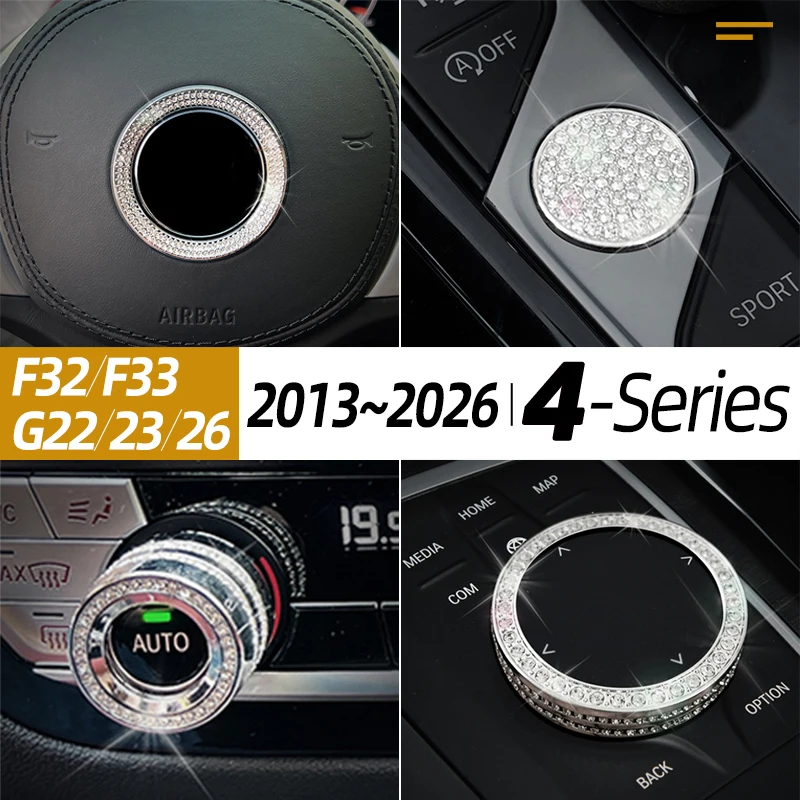 For BMW 4-Class 2013-2026 G22 G23 G26 F32 F33 New i4 420i 425i 430i Series Car Interior Steering Wheel Diamond Decoration
For BMW 4-Class 2013-2026 G22 G23 G26 F32 F33 New i4 420i 425i 430i Series Car Interior Steering Wheel Diamond Decoration