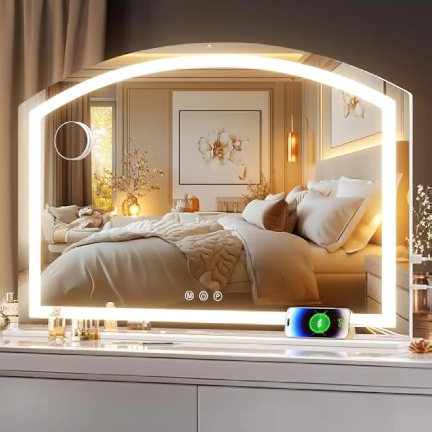 Arch Vanity Mirror with Light, 38 x 26 Arched Led Makeup Mirror with 10X Magnification, Lighted Makeup Mirror Desktop with USB
Arch Vanity Mirror with Light, 38 x 26 Arched Led Makeup Mirror with 10X Magnification, Lighted Makeup Mirror Desktop with USB