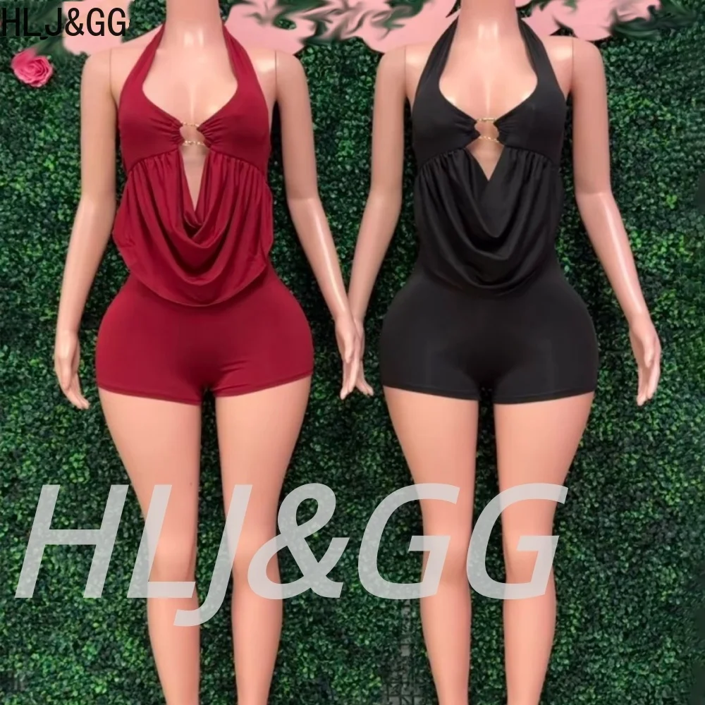 HLJ&GG Trend Sexy Deep V Halter Hollow Bodycon One Piece Rompers Women Sleeveless Backless Slim Jumpsuits Fashion Overalls 2026
HLJ&GG Trend Sexy Deep V Halter Hollow Bodycon One Piece Rompers Women Sleeveless Backless Slim Jumpsuits Fashion Overalls 2026