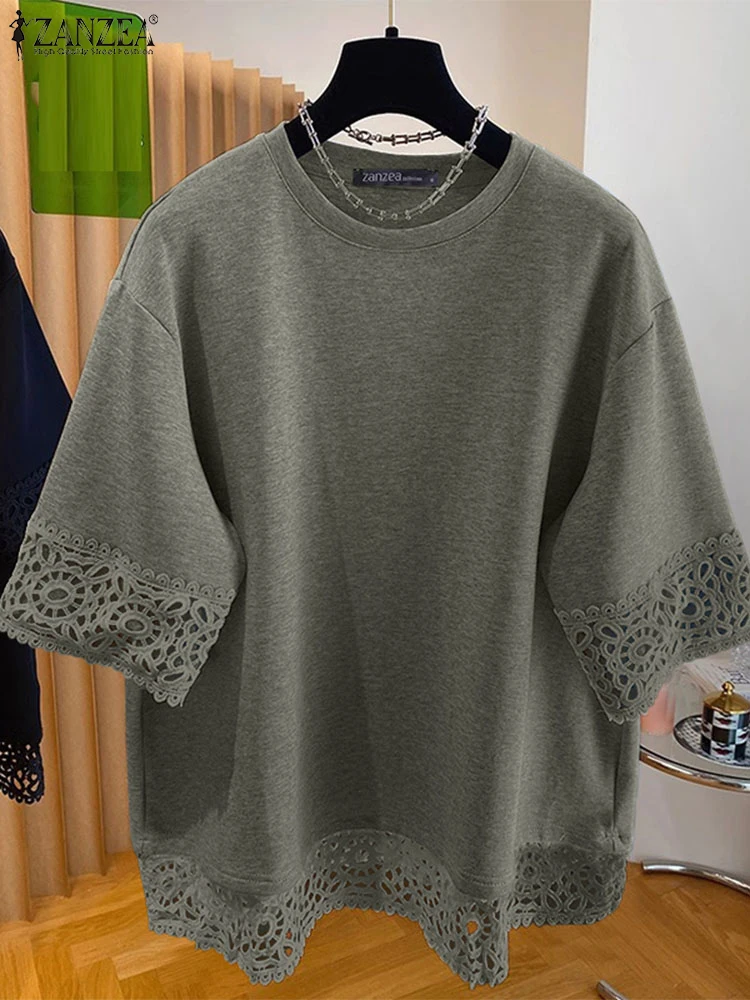 Fashion Women Blouses ZANZEA Summer Elegant O Neck Short Sleeve Work Shirt Fashion Lace Patchwork Blusas Ladies Chic Tunic Tops
Fashion Women Blouses ZANZEA Summer Elegant O Neck Short Sleeve Work Shirt Fashion Lace Patchwork Blusas Ladies Chic Tunic Tops