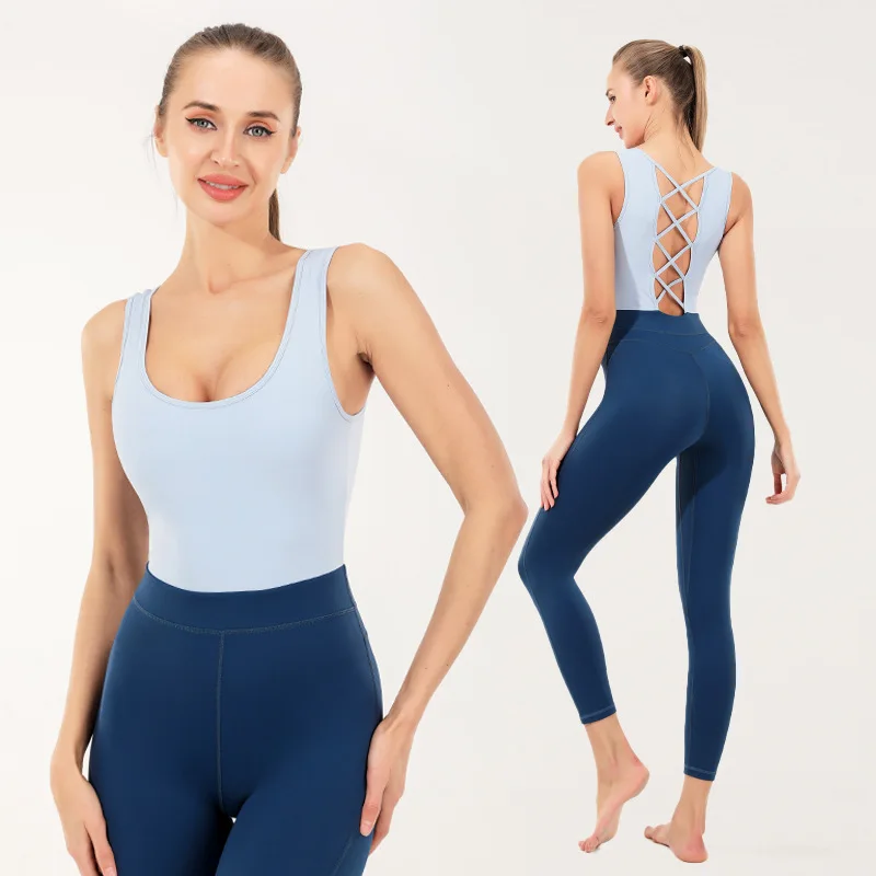 One-piece Yoga Sets Women Sleeveless Gym Clothing Sports Suit With Padded Back Strap Cross Dance Rompers Fitness Jumpsuit
One-piece Yoga Sets Women Sleeveless Gym Clothing Sports Suit With Padded Back Strap Cross Dance Rompers Fitness Jumpsuit