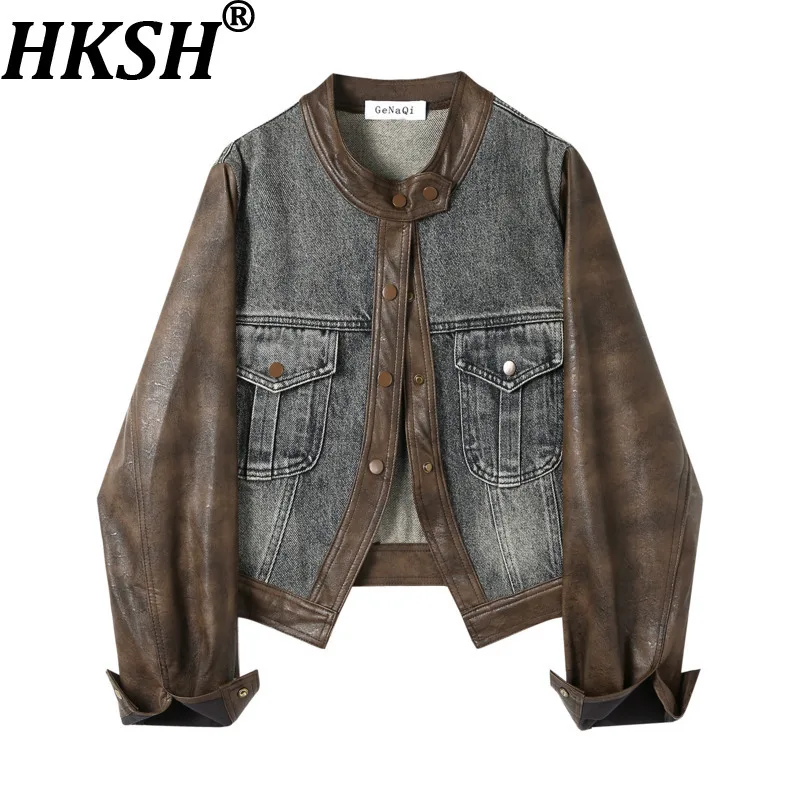 HKSH Spring Autumn New Men Trendy American Fashion PU Leather Patchwork Denim Jacket Stylish Youthful Punk Vintage Coats HK19304
HKSH Spring Autumn New Men Trendy American Fashion PU Leather Patchwork Denim Jacket Stylish Youthful Punk Vintage Coats HK19304