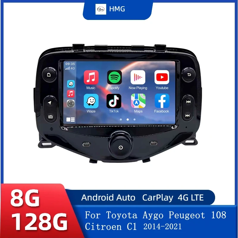 HMG Android Radio For Toyota Aygo Peugeot 108 Citroen C1 2014 - 2021 Autoradio Multimedia Player Carplay Android Auto GPS DSP DV
HMG Android Radio For Toyota Aygo Peugeot 108 Citroen C1 2014 - 2021 Autoradio Multimedia Player Carplay Android Auto GPS DSP DV