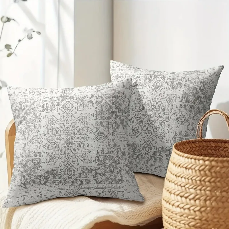 2pcs Boho Throw Pillow Covers Grey& White Ethnic Pattern Soft Square Cushion Covers with Zipper Closure Home Decor
2pcs Boho Throw Pillow Covers Grey& White Ethnic Pattern Soft Square Cushion Covers with Zipper Closure Home Decor