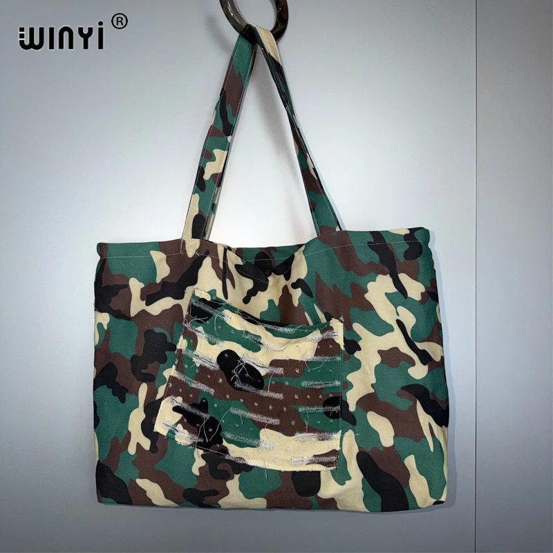 WINYI Original design camouflage colour printed denim bags
WINYI Original design camouflage colour printed denim bags