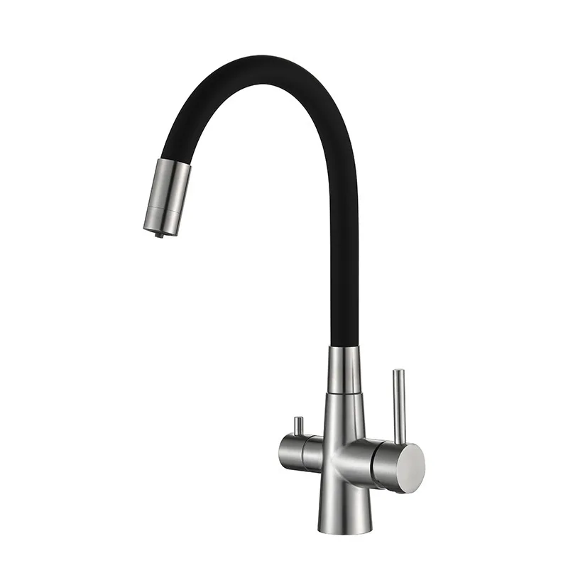 Stainless Steel 3 in 1 Kitchen Faucet, Flexible spout, with Filtered Water Faucet for Water filteration System
Stainless Steel 3 in 1 Kitchen Faucet, Flexible spout, with Filtered Water Faucet for Water filteration System