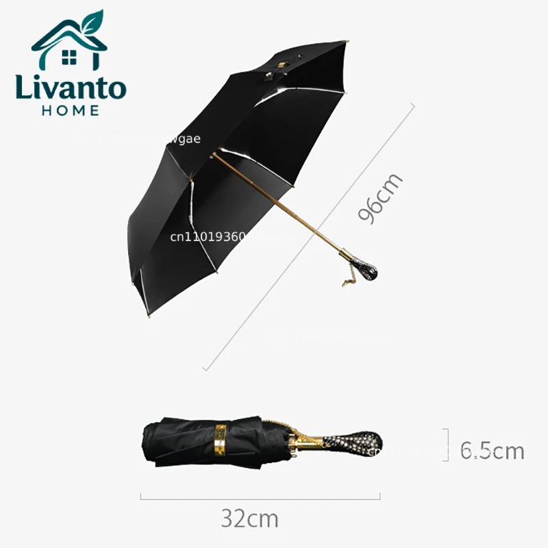 Black Business Folding Umbrella Luxury with Drill Handle Sun Umbrella Men's Women's Outdoor Portable Windproof UV Umbrellas Gift
Black Business Folding Umbrella Luxury with Drill Handle Sun Umbrella Men's Women's Outdoor Portable Windproof UV Umbrellas Gift