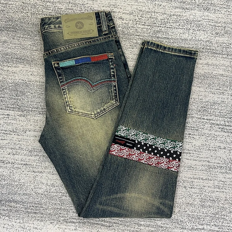 European High-End Trendy Brand Embroidered Print Jeans for Men Autumn/Winter Thick Style Slim Straight Vintage Casual Pants
European High-End Trendy Brand Embroidered Print Jeans for Men Autumn/Winter Thick Style Slim Straight Vintage Casual Pants