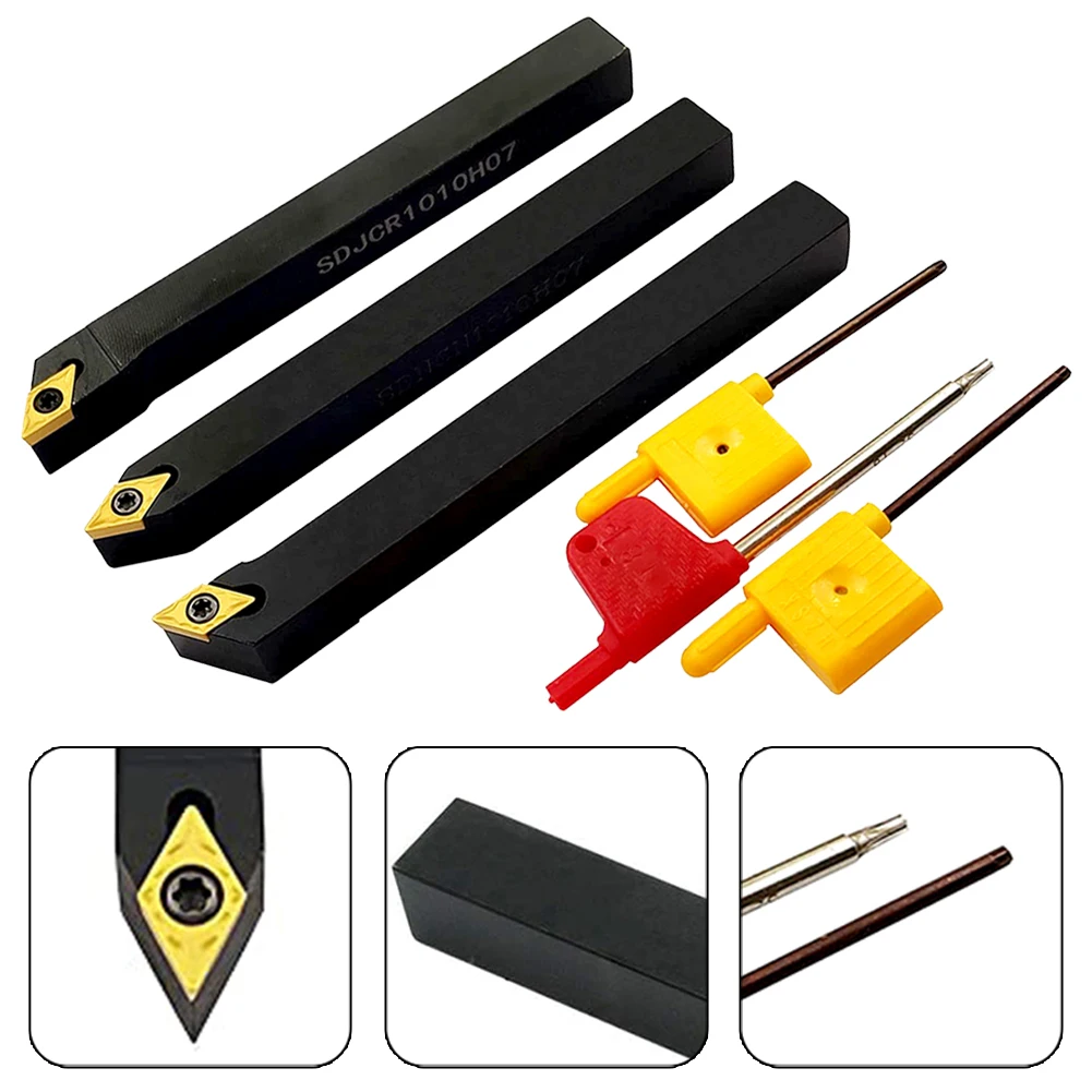 Efficient Insert Holder Set with DCMT070204 Carbide Insert Blades SDNCN1010H07 SDJCL1010H07 SDJCR1010H07 Turning Tool Holders
Efficient Insert Holder Set with DCMT070204 Carbide Insert Blades SDNCN1010H07 SDJCL1010H07 SDJCR1010H07 Turning Tool Holders