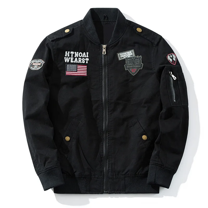 New Fashion Men Spring Pilot Casual Jackets Quality Male Cotton Outwear Multiple Badges Cargo Coats Bomber Jackets Size 4XL
New Fashion Men Spring Pilot Casual Jackets Quality Male Cotton Outwear Multiple Badges Cargo Coats Bomber Jackets Size 4XL