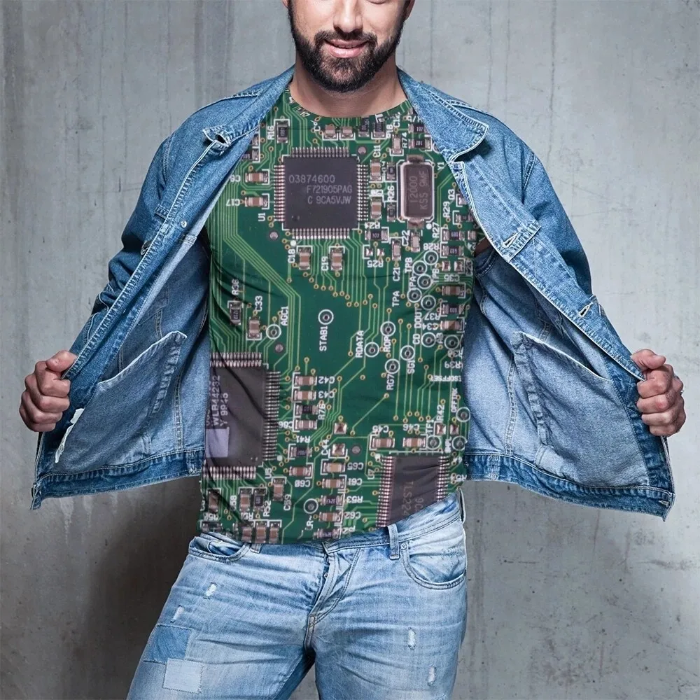 New Summer Fashion T-Shirt 3d Print Circuit Board Graphic Shirts For Men Electronic Chip Creative T Shirt Circuit T Shirt Tops
New Summer Fashion T-Shirt 3d Print Circuit Board Graphic Shirts For Men Electronic Chip Creative T Shirt Circuit T Shirt Tops
