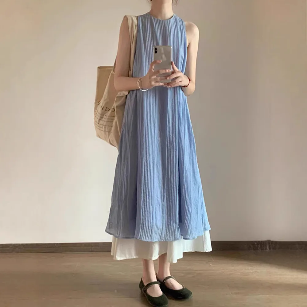 2026 summer French striped texture fake two-piece dress for women
2026 summer French striped texture fake two-piece dress for women