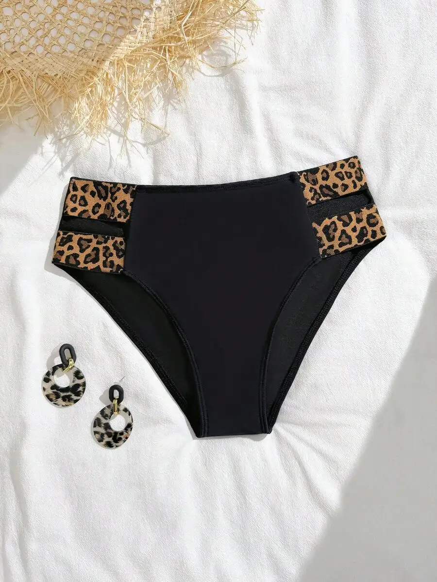 Black Leopard Print Side Cutout High Waist Bikini Bottoms For Women Beach Summer
Black Leopard Print Side Cutout High Waist Bikini Bottoms For Women Beach Summer