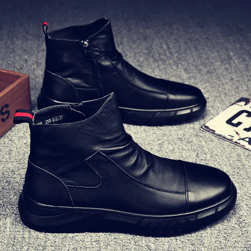 Waterproof Summer High-Top Casual Leather Shoes Men's Work Shoes Anti-Slip Chef Safety Shoes Trendy Black Leather Surface
Waterproof Summer High-Top Casual Leather Shoes Men's Work Shoes Anti-Slip Chef Safety Shoes Trendy Black Leather Surface