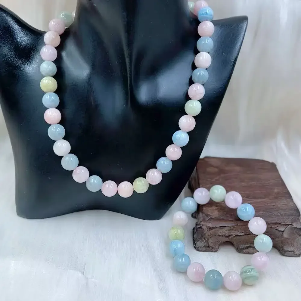 12mm Round Natural Stone Morganite Jade Quartz Bracelet Necklace Bohemian Women Jewelry Set 7.5" 17"
12mm Round Natural Stone Morganite Jade Quartz Bracelet Necklace Bohemian Women Jewelry Set 7.5" 17"