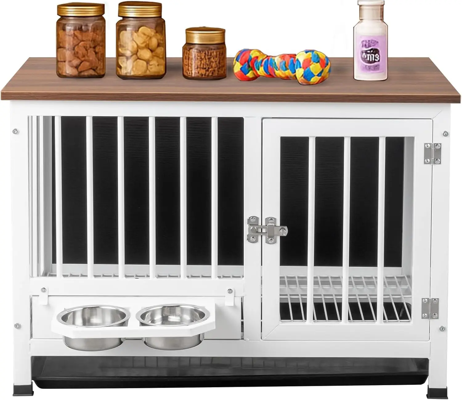 Dog Crate Furniture, 32 inch Dog Kennel Indoor with Bowls and Tray, Heavy Duty Dog Cage End Table Decorative, Rustic Brow
Dog Crate Furniture, 32 inch Dog Kennel Indoor with Bowls and Tray, Heavy Duty Dog Cage End Table Decorative, Rustic Brow